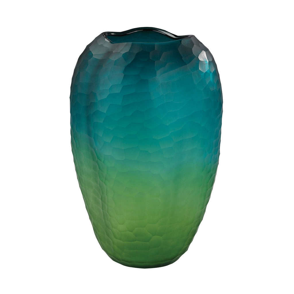 154-002 Medium Faceted Amorphous Glass Vase - Free Shipping!, Vase/Urn, Dimond Home, - ReeceFurniture.com - Free Local Pick Ups: Frankenmuth, MI, Indianapolis, IN, Chicago Ridge, IL, and Detroit, MI