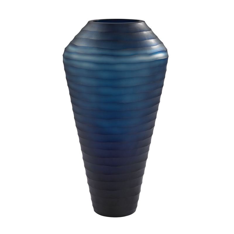 154-004 Deep Blue Indigo Ribbed Vase - Free Shipping!, Vase/Urn, Dimond Home, - ReeceFurniture.com - Free Local Pick Ups: Frankenmuth, MI, Indianapolis, IN, Chicago Ridge, IL, and Detroit, MI