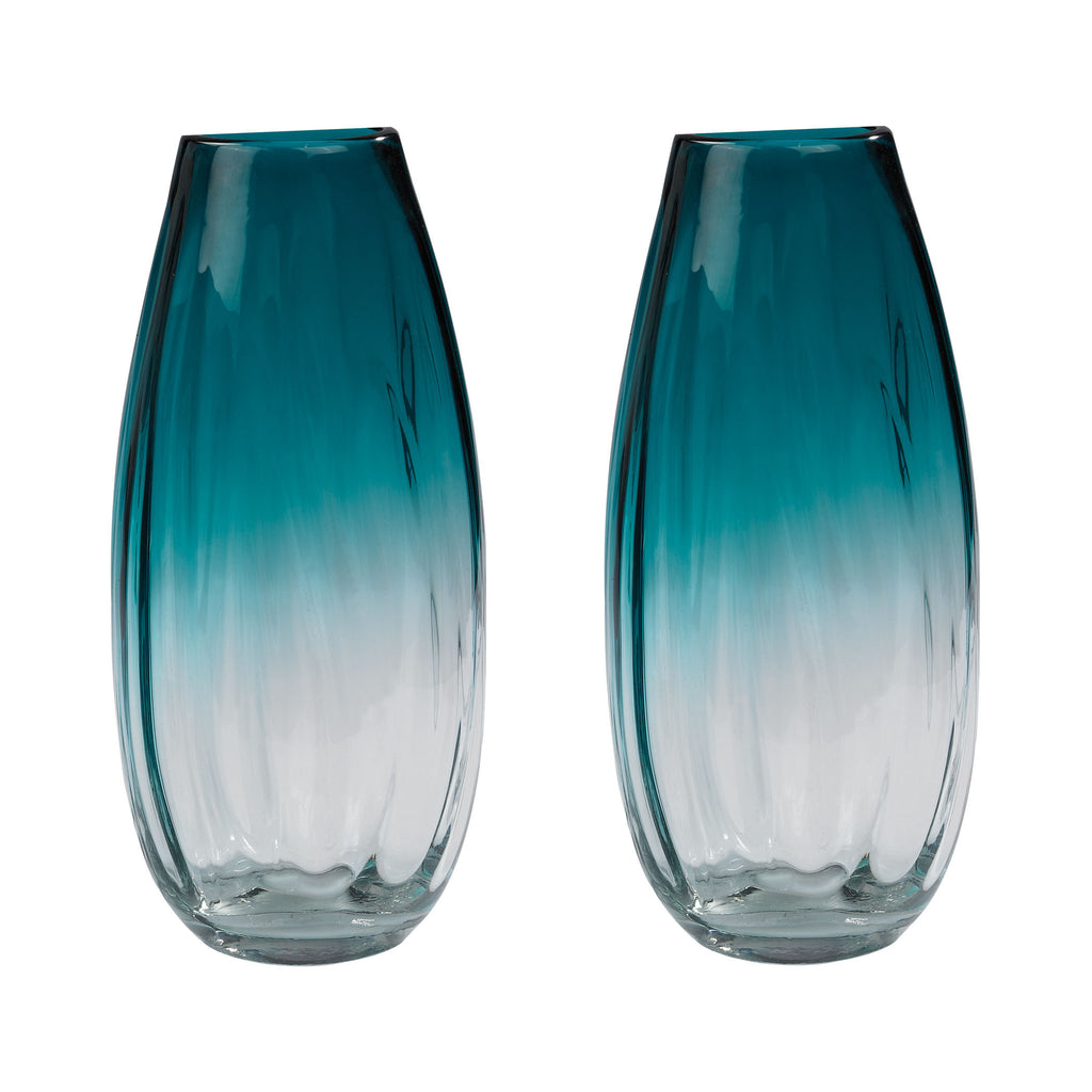154-016/S2 Aqua Ombre Vases - Set of 2 - Free Shipping!, Vase/Urn, Dimond Home, - ReeceFurniture.com - Free Local Pick Ups: Frankenmuth, MI, Indianapolis, IN, Chicago Ridge, IL, and Detroit, MI