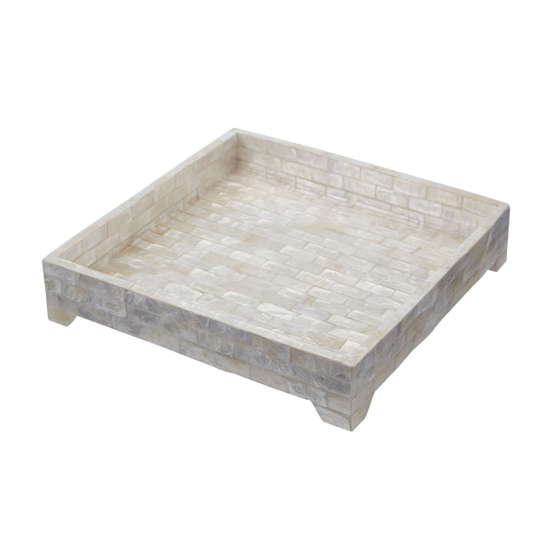 163-023 Square Capiz Tray - Free Shipping!, Tray, Dimond Home, - ReeceFurniture.com - Free Local Pick Ups: Frankenmuth, MI, Indianapolis, IN, Chicago Ridge, IL, and Detroit, MI