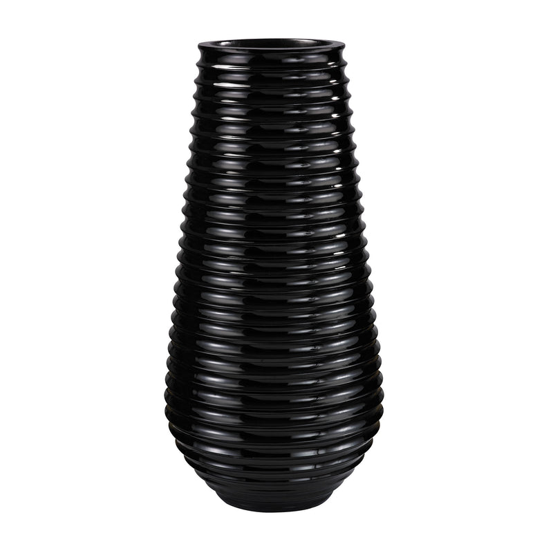 166-008 Black Ribbed Planter - Free Shipping!, Planter, Dimond Home, - ReeceFurniture.com - Free Local Pick Ups: Frankenmuth, MI, Indianapolis, IN, Chicago Ridge, IL, and Detroit, MI