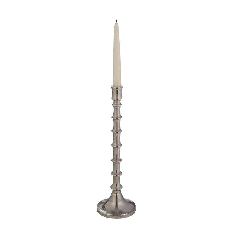 179005 Silver Bamboo Candleholder - Small, Candle/Candle Holder, Dimond Home, - ReeceFurniture.com - Free Local Pick Ups: Frankenmuth, MI, Indianapolis, IN, Chicago Ridge, IL, and Detroit, MI