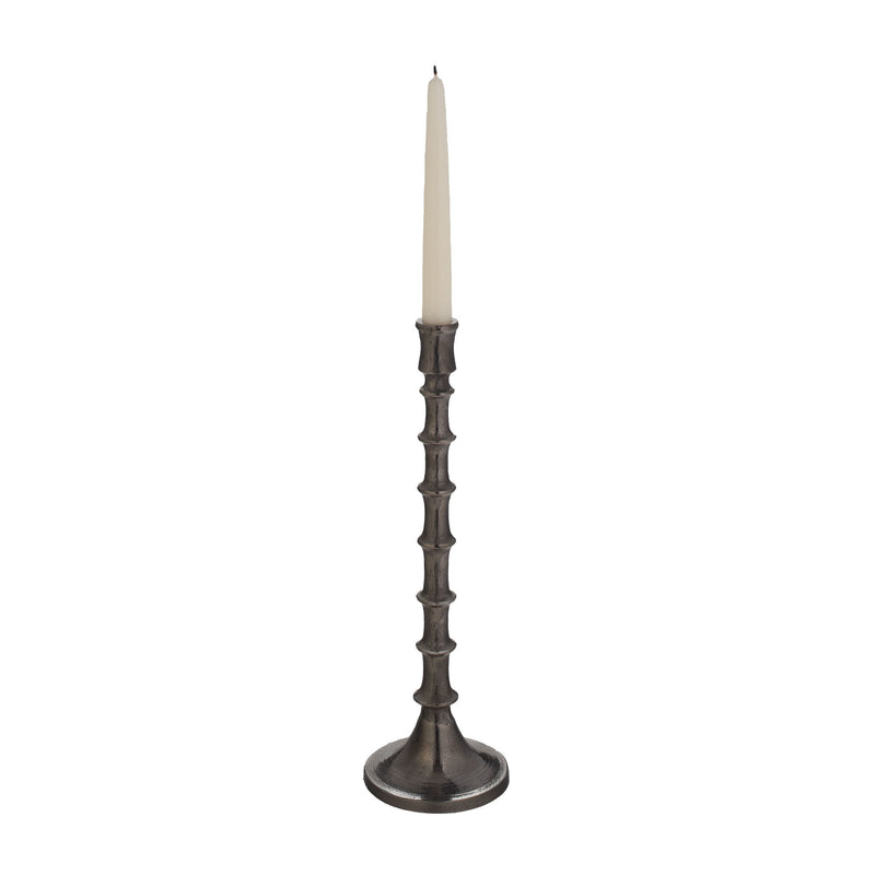 179007 Gunmetal Bamboo Candleholder - Small, Candle/Candle Holder, Dimond Home, - ReeceFurniture.com - Free Local Pick Ups: Frankenmuth, MI, Indianapolis, IN, Chicago Ridge, IL, and Detroit, MI