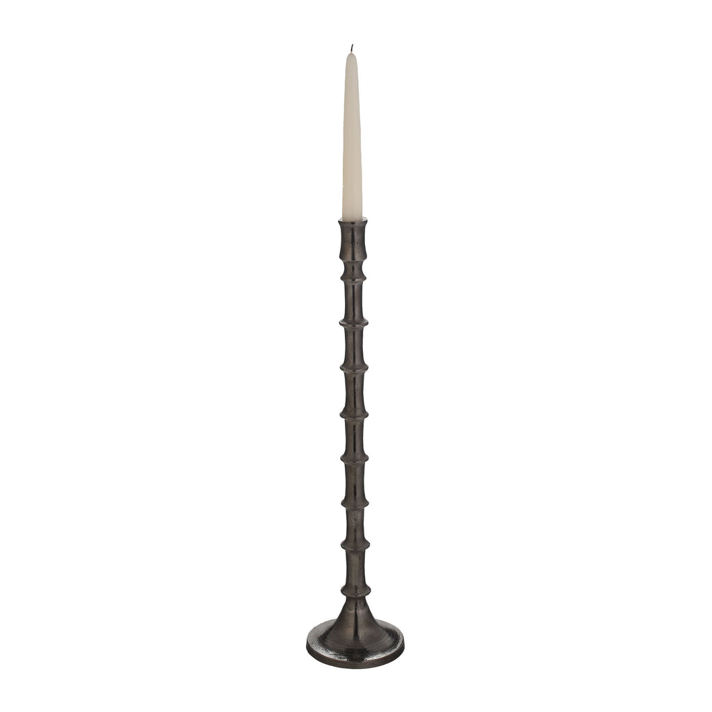 179008 Gunmetal Bamboo Candleholder - Large, Candle/Candle Holder, Dimond Home, - ReeceFurniture.com - Free Local Pick Ups: Frankenmuth, MI, Indianapolis, IN, Chicago Ridge, IL, and Detroit, MI