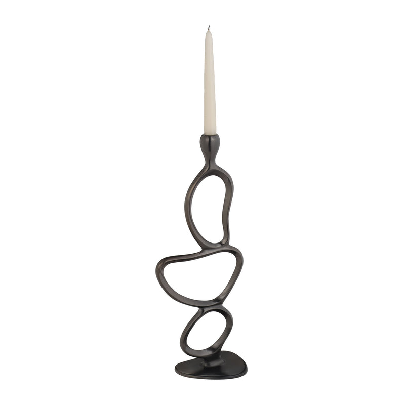 179010 Gunmetal Hoop Candleholder, Candle/Candle Holder, Dimond Home, - ReeceFurniture.com - Free Local Pick Ups: Frankenmuth, MI, Indianapolis, IN, Chicago Ridge, IL, and Detroit, MI