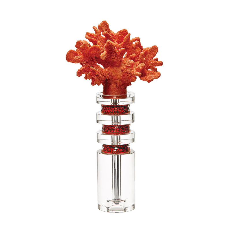 225084 Fire Coral And Crystal Stand, Accessory, Dimond Home, - ReeceFurniture.com - Free Local Pick Ups: Frankenmuth, MI, Indianapolis, IN, Chicago Ridge, IL, and Detroit, MI