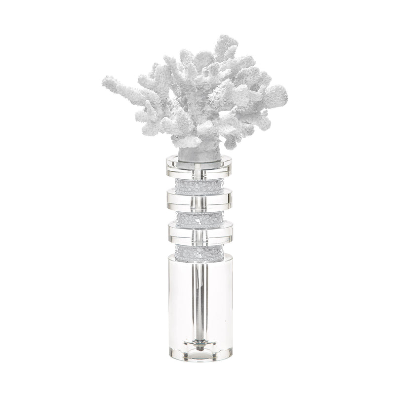 225085 White Coral And Crystal Stand, Accessory, Dimond Home, - ReeceFurniture.com - Free Local Pick Ups: Frankenmuth, MI, Indianapolis, IN, Chicago Ridge, IL, and Detroit, MI