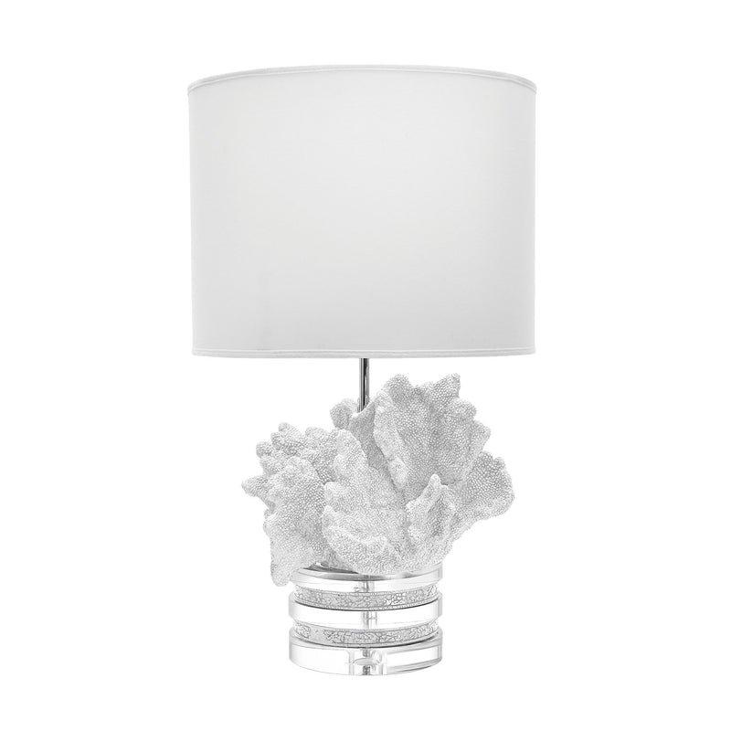 225089 White Coral And Crystal Lamp With White Suede Shade, Table Lamp, Dimond Home, - ReeceFurniture.com - Free Local Pick Ups: Frankenmuth, MI, Indianapolis, IN, Chicago Ridge, IL, and Detroit, MI