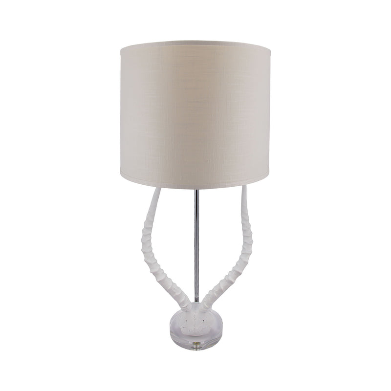225091 Faux Horn Table Lamp In White With White Shade, Table Lamp, Dimond Home, - ReeceFurniture.com - Free Local Pick Ups: Frankenmuth, MI, Indianapolis, IN, Chicago Ridge, IL, and Detroit, MI