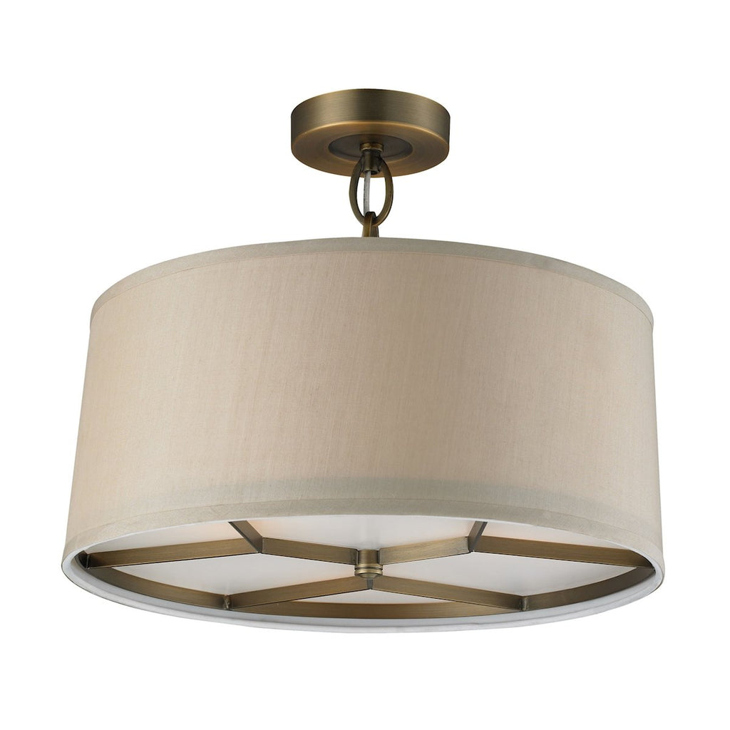 Baxter - Semi Flush Mount - Brushed Antique Brass