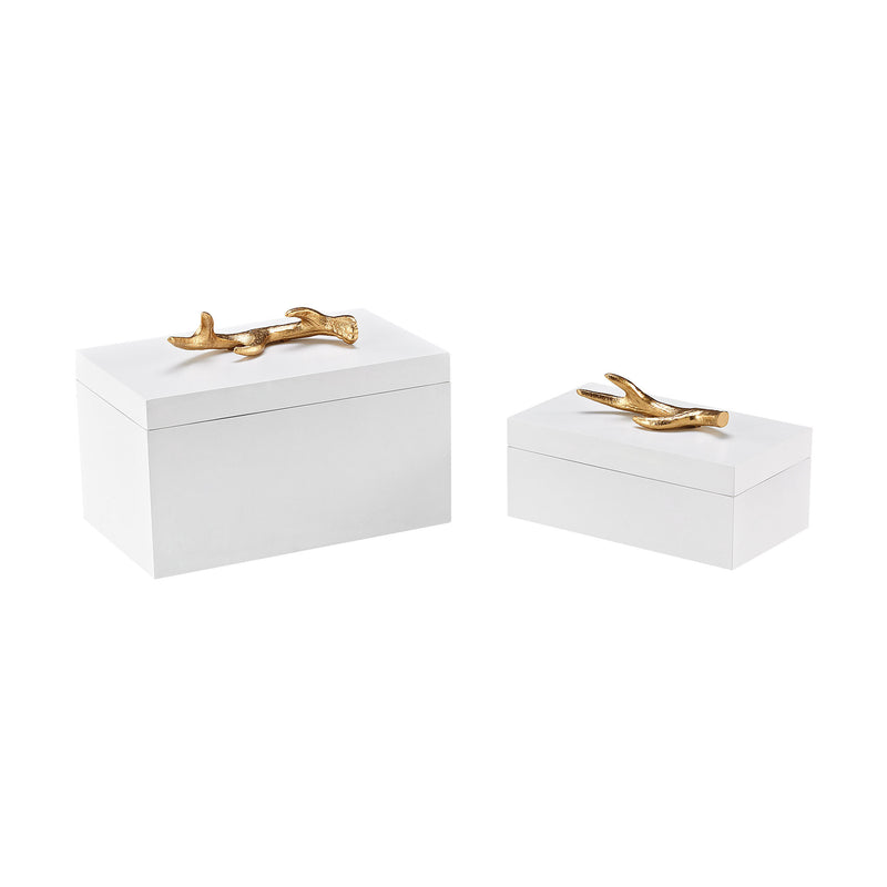 3129-1131/S2 Lophelia Set of 2 Decorative Boxes, Box/Canister, Sterling, - ReeceFurniture.com - Free Local Pick Ups: Frankenmuth, MI, Indianapolis, IN, Chicago Ridge, IL, and Detroit, MI