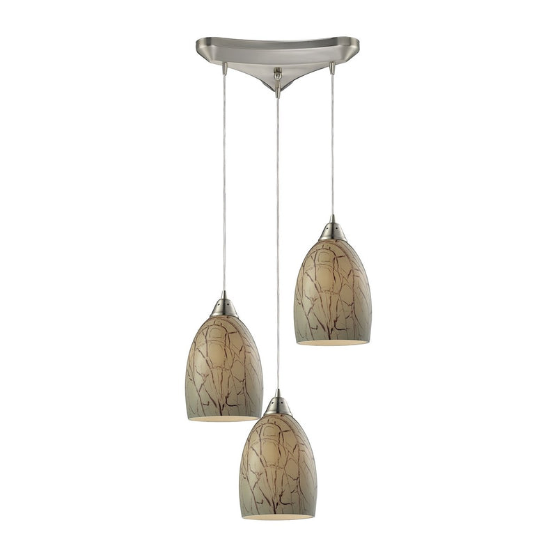 Crackle - Pendant - Satin Nickel