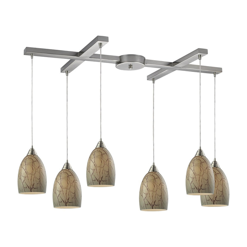 Crackle - Pendant - Satin Nickel