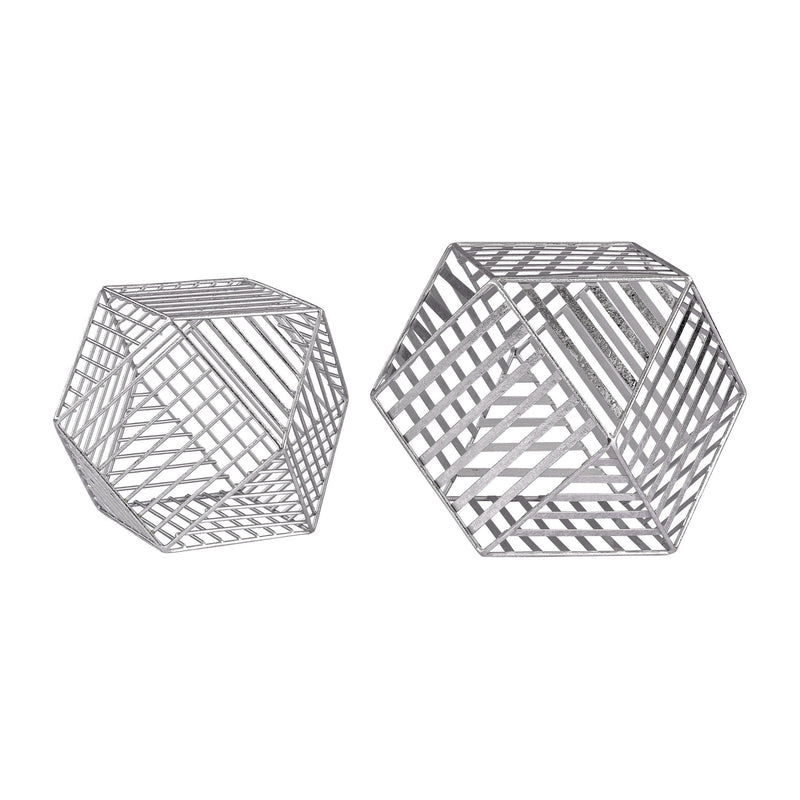 3138-205/S2 Silver Metallic Wire Dodecahedron, Accessory, Sterling, - ReeceFurniture.com - Free Local Pick Ups: Frankenmuth, MI, Indianapolis, IN, Chicago Ridge, IL, and Detroit, MI