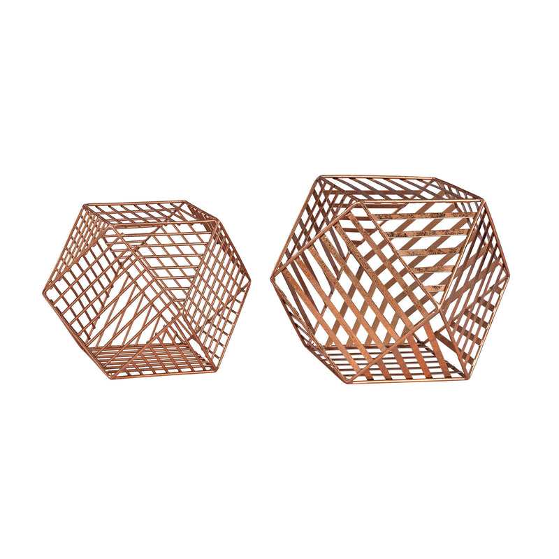 3138-256/S2 Copper Metallic Wire Dodecahedron, Accessory, Sterling, - ReeceFurniture.com - Free Local Pick Ups: Frankenmuth, MI, Indianapolis, IN, Chicago Ridge, IL, and Detroit, MI
