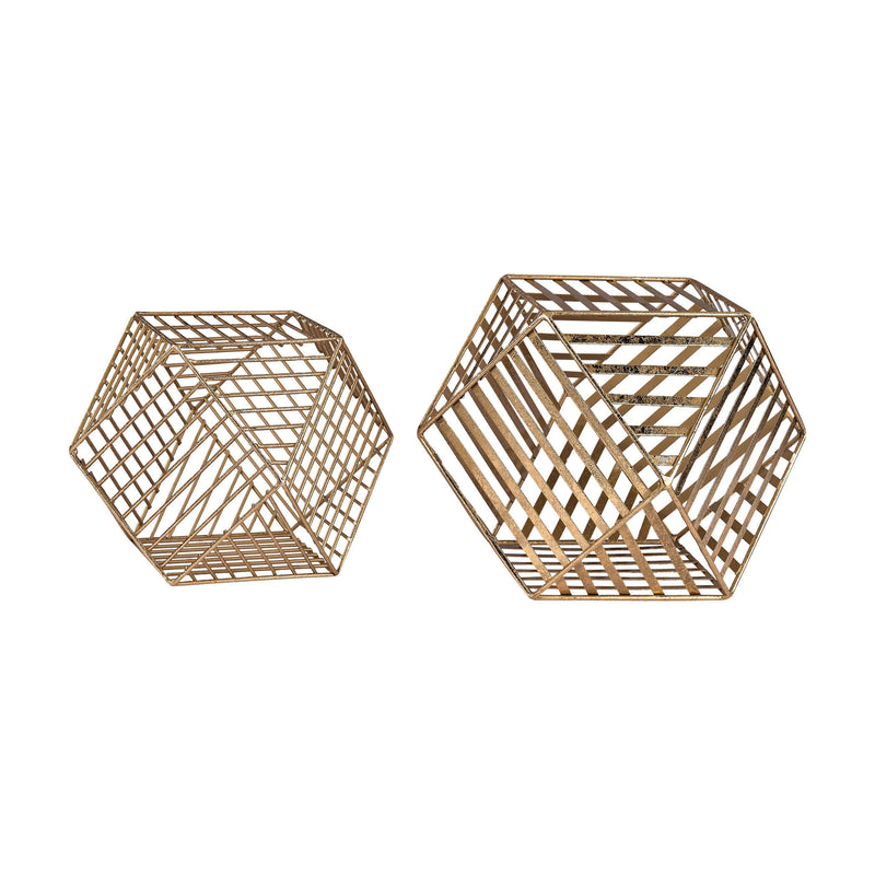 3138-257/S2 Gold Metallic Wire Dodecahedron, Accessory, Sterling, - ReeceFurniture.com - Free Local Pick Ups: Frankenmuth, MI, Indianapolis, IN, Chicago Ridge, IL, and Detroit, MI