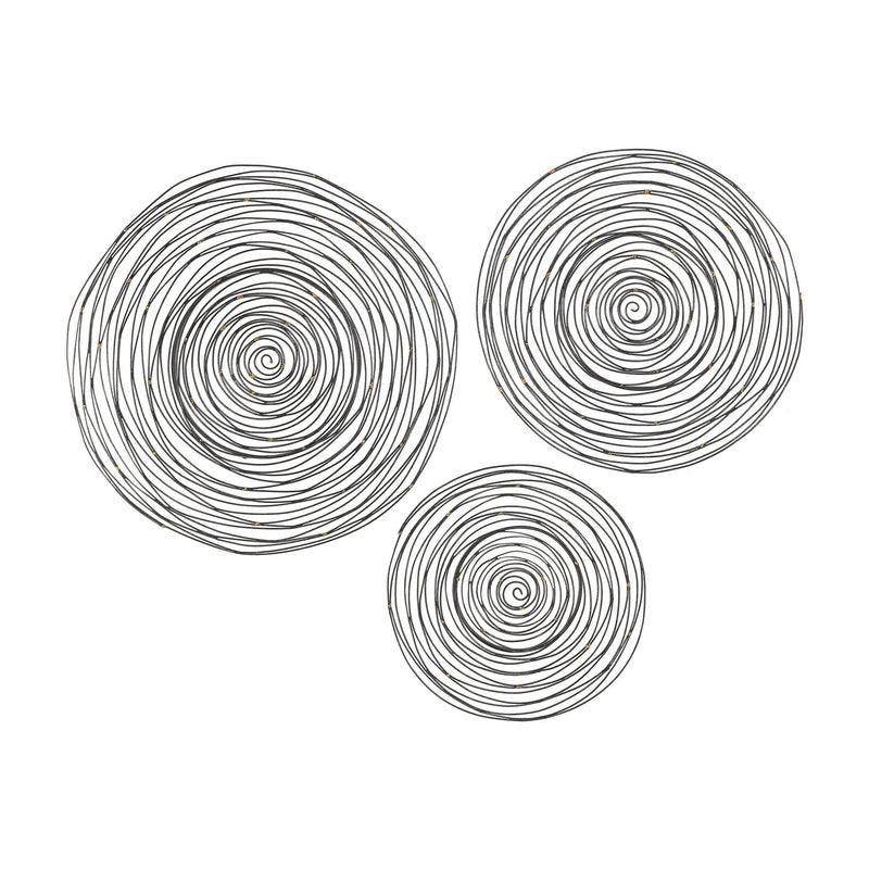 3138-276/S3 Triskele Gunmetal Grey with Gold 16-24 Inch Set of 3 Raw Iron Spiral Wall Decor, Wall Decor, Sterling, - ReeceFurniture.com - Free Local Pick Ups: Frankenmuth, MI, Indianapolis, IN, Chicago Ridge, IL, and Detroit, MI