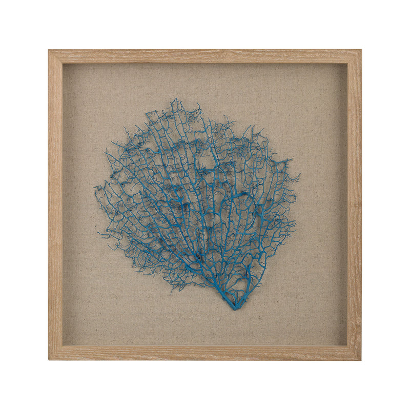 3168-026 Turquoise Sea Fan On Natural Linen, Wall Decor, Dimond Home, - ReeceFurniture.com - Free Local Pick Ups: Frankenmuth, MI, Indianapolis, IN, Chicago Ridge, IL, and Detroit, MI
