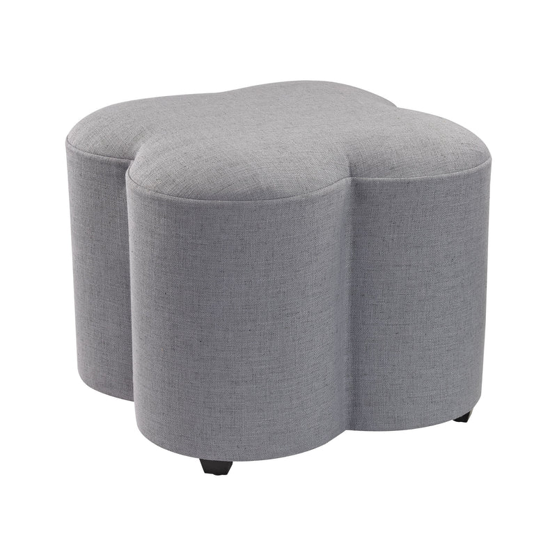 3169-016 Grey Linen Quatrefoil Stool, Stool, Sterling, - ReeceFurniture.com - Free Local Pick Ups: Frankenmuth, MI, Indianapolis, IN, Chicago Ridge, IL, and Detroit, MI