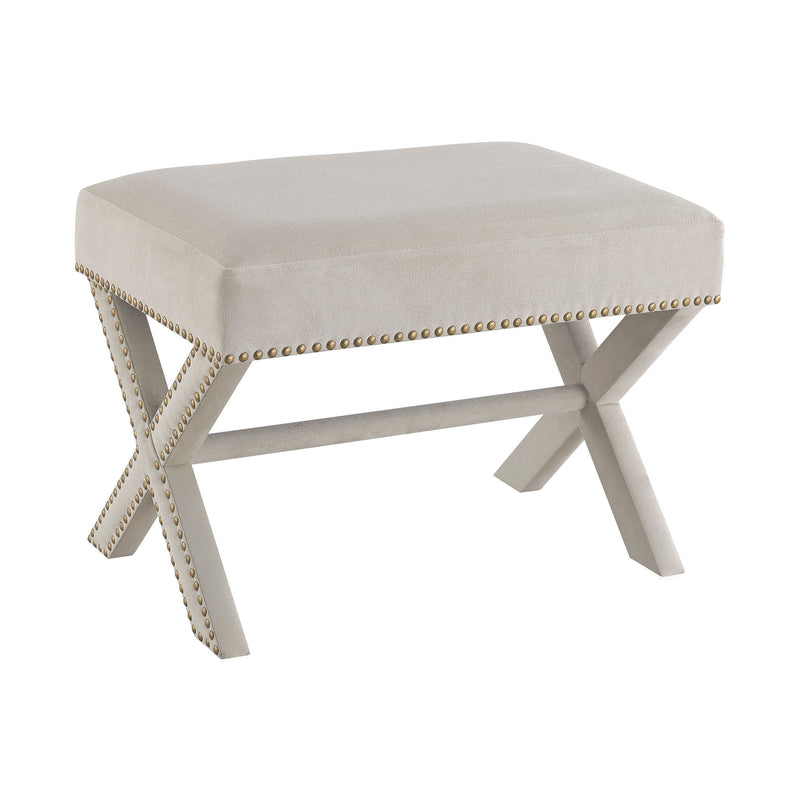 3169-027 Lenox Hill Linen Cross Leg Bench - Free Shipping!, Bench, Sterling, - ReeceFurniture.com - Free Local Pick Ups: Frankenmuth, MI, Indianapolis, IN, Chicago Ridge, IL, and Detroit, MI