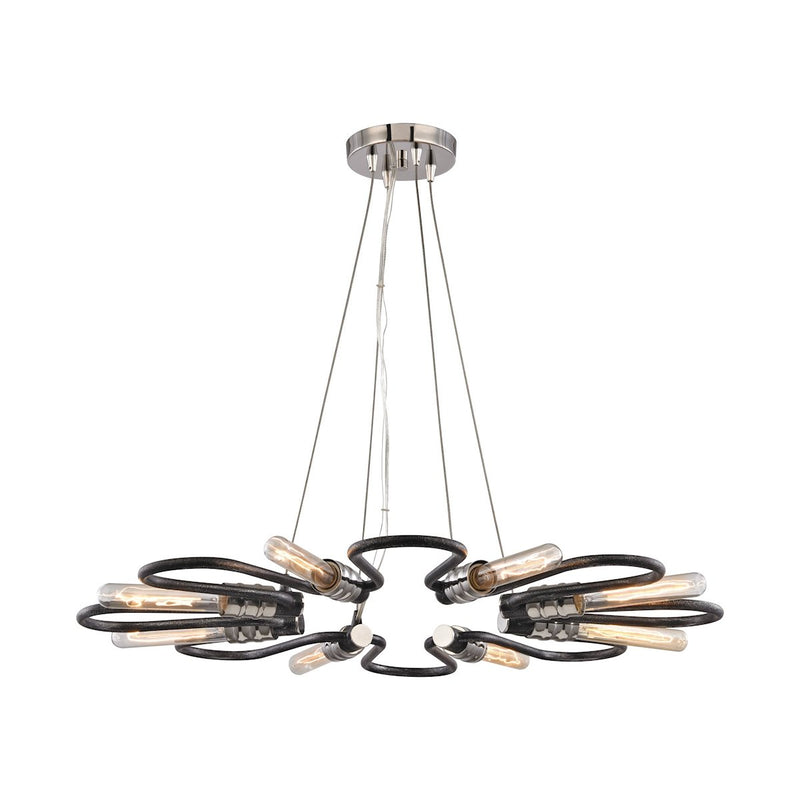 Continuum - Chandelier - Polished Nickel, Silvered Graphite, Silvered Graphite