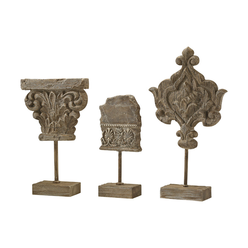 326-8696/S3 Auvergne Finials In Aged Corbel Stone - Set of 3 - Free Shipping!, Finial, Sterling, - ReeceFurniture.com - Free Local Pick Ups: Frankenmuth, MI, Indianapolis, IN, Chicago Ridge, IL, and Detroit, MI