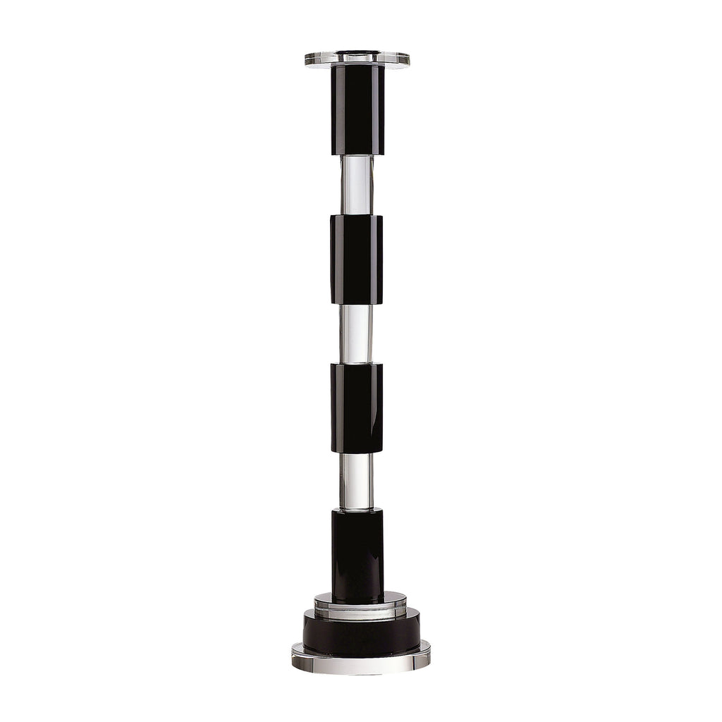 329003 Black And Clear Crystal Rod Candleholder, Candle/Candle Holder, Dimond Home, - ReeceFurniture.com - Free Local Pick Ups: Frankenmuth, MI, Indianapolis, IN, Chicago Ridge, IL, and Detroit, MI