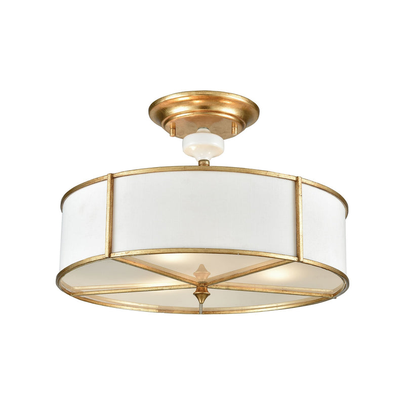 Ceramique - Semi Flush Mount - Antique Gold Leaf
