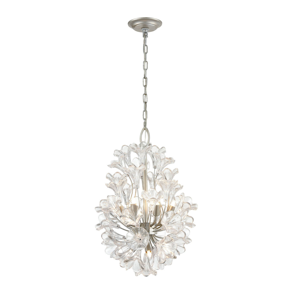 Celene - Chandelier - Aged Silver