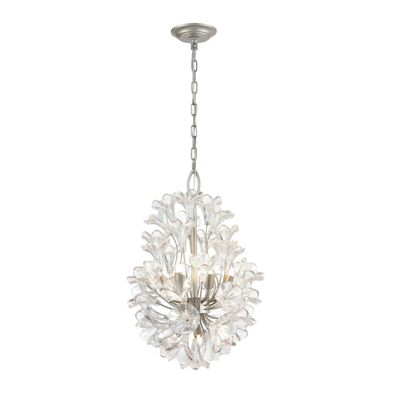 Celene - Chandelier - Aged Silver