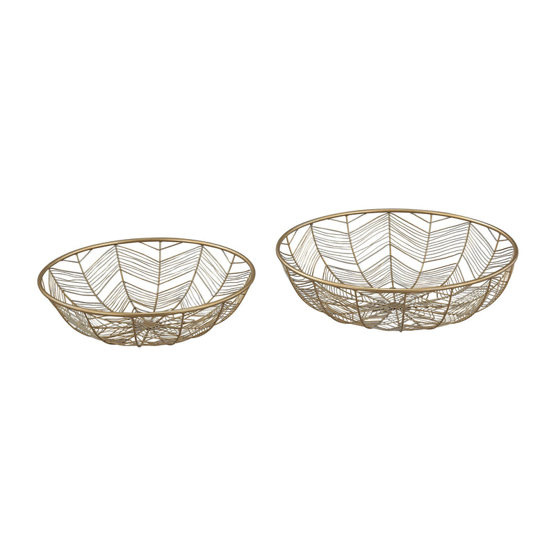 351-10221/S2 Tuckernuck 2-Piece Metal Bowl Set In Gold - Free Shipping!, Bowl, Sterling, - ReeceFurniture.com - Free Local Pick Ups: Frankenmuth, MI, Indianapolis, IN, Chicago Ridge, IL, and Detroit, MI