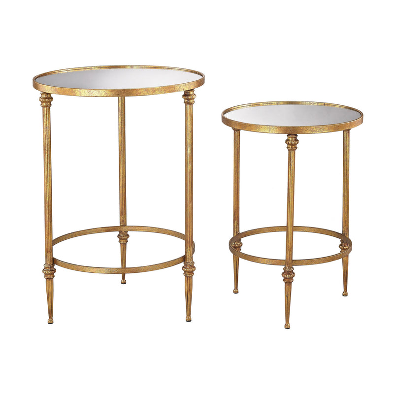 351-10236/S2 Alcazar Accent Tables In Antique Gold And Mirror - Free Shipping!, Table, Sterling, - ReeceFurniture.com - Free Local Pick Ups: Frankenmuth, MI, Indianapolis, IN, Chicago Ridge, IL, and Detroit, MI