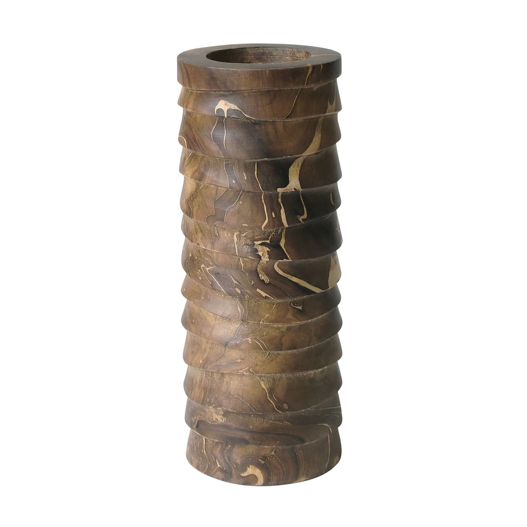 398019 Marbled Terraced Wood Pillar Holder - Medium, Candle/Candle Holder, Dimond Home, - ReeceFurniture.com - Free Local Pick Ups: Frankenmuth, MI, Indianapolis, IN, Chicago Ridge, IL, and Detroit, MI