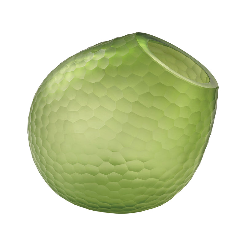 4154-038 Vivace Cut Glass Horn Vase In Lime, Vase/Urn, Dimond Home, - ReeceFurniture.com - Free Local Pick Ups: Frankenmuth, MI, Indianapolis, IN, Chicago Ridge, IL, and Detroit, MI