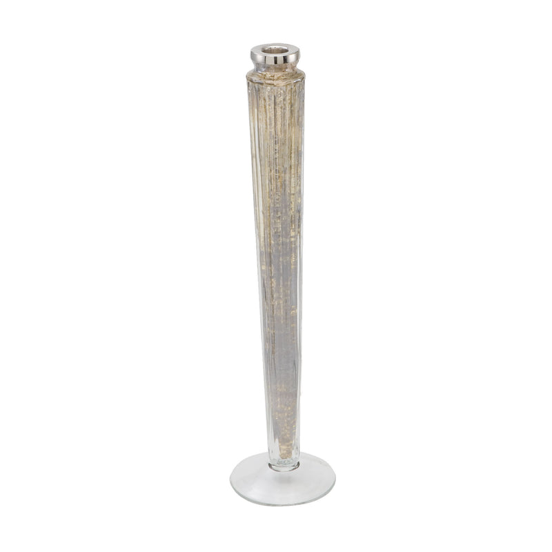456006 Antique Silver Mercury Glass Ribbed Candleholder - Small, Candle/Candle Holder, Dimond Home, - ReeceFurniture.com - Free Local Pick Ups: Frankenmuth, MI, Indianapolis, IN, Chicago Ridge, IL, and Detroit, MI