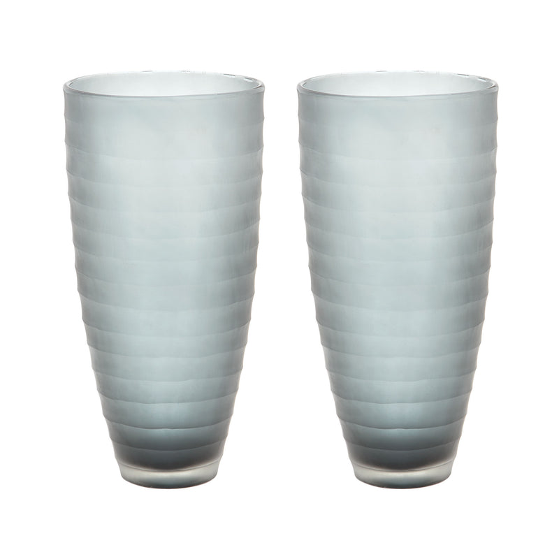 464083/S2 Smoke Matte Cut Vases - Set of 2, Vase/Urn, Dimond Home, - ReeceFurniture.com - Free Local Pick Ups: Frankenmuth, MI, Indianapolis, IN, Chicago Ridge, IL, and Detroit, MI