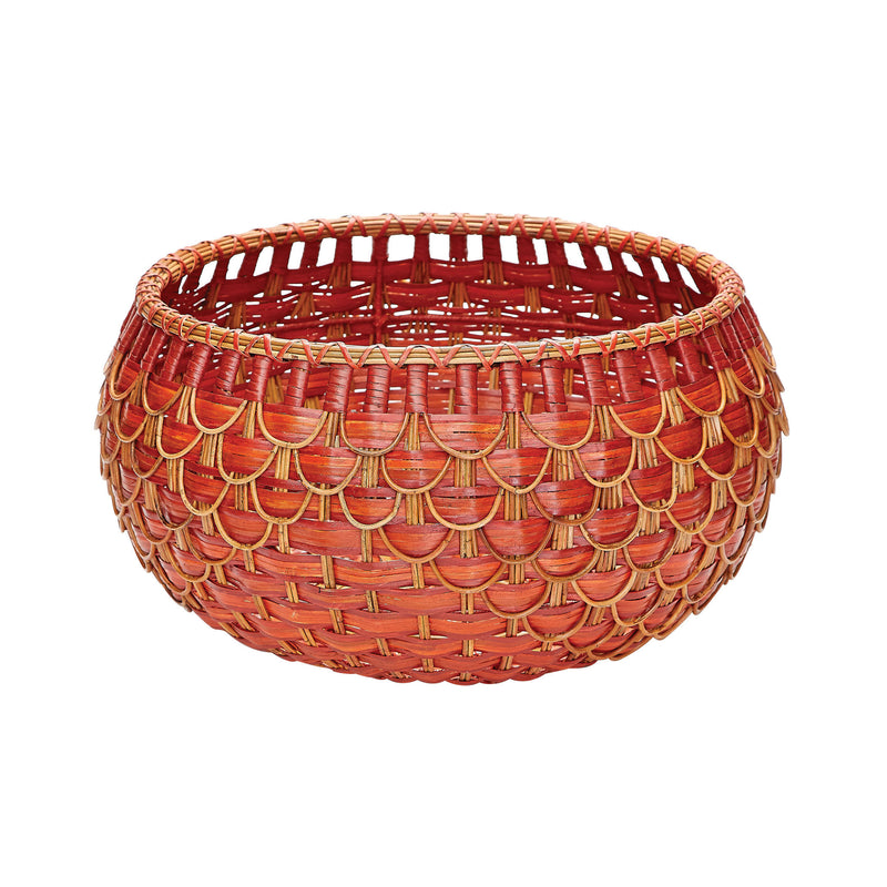 466052 Medium Fish Scale Basket In Red And Orange, Basket, Dimond Home, - ReeceFurniture.com - Free Local Pick Ups: Frankenmuth, MI, Indianapolis, IN, Chicago Ridge, IL, and Detroit, MI