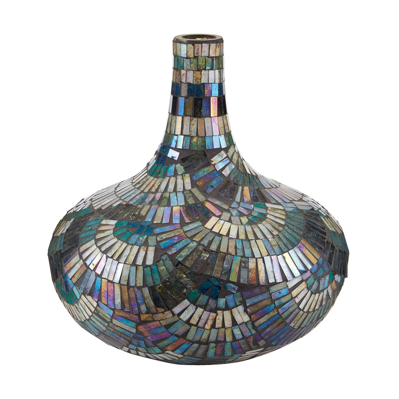 468-018 Mosaic Bottle - Short - Free Shipping!, Vase/Urn, Sterling, - ReeceFurniture.com - Free Local Pick Ups: Frankenmuth, MI, Indianapolis, IN, Chicago Ridge, IL, and Detroit, MI