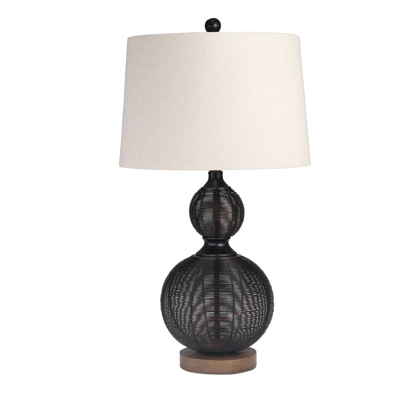 Metal Wired Table Lamp 31"H,Bronze