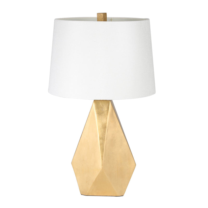 Metal Multi Faceted Table Lamp 26"H, Gold