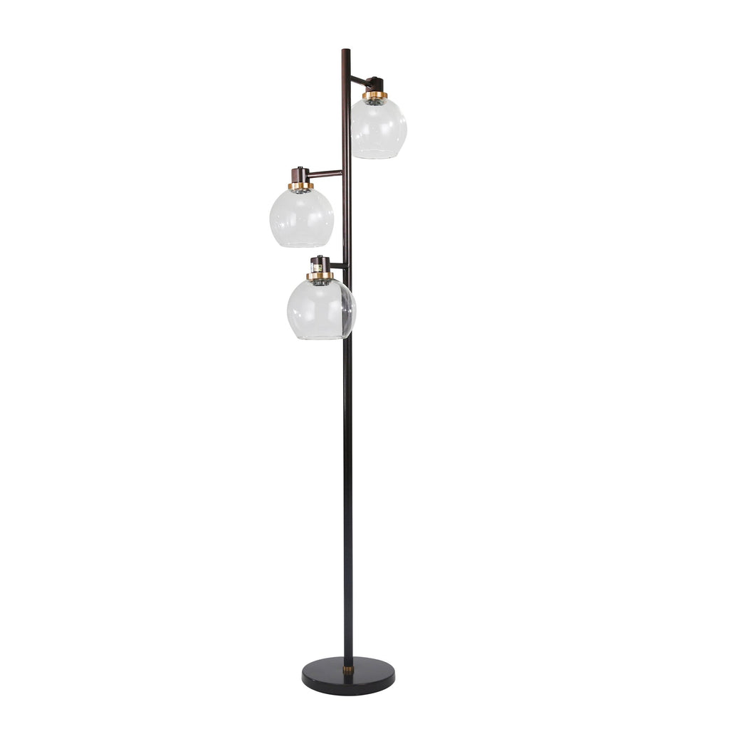 Metal 3-Light Round Floor Lamp66", Bronze