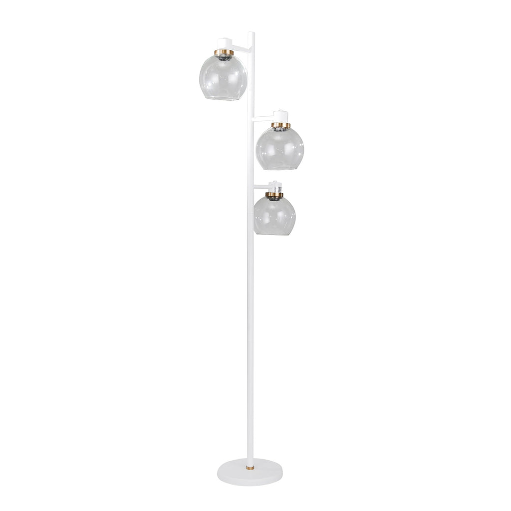 Metal 3-Light Round Floor Lamp66", Matte White