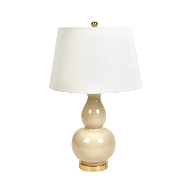 Ceramic Double Gourd Table Lamp 29", Cream