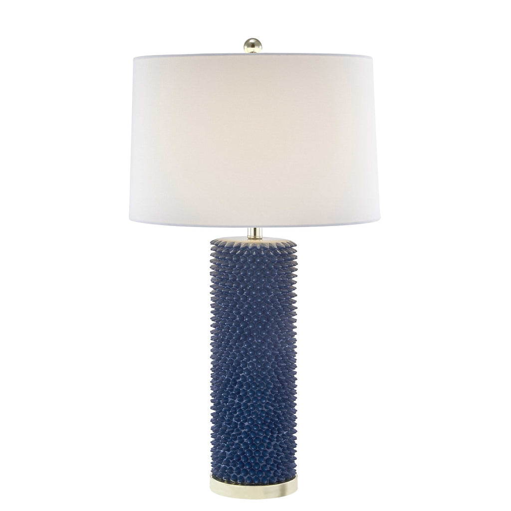 Resin Spiked Table Lamp 31", Navy Blue
