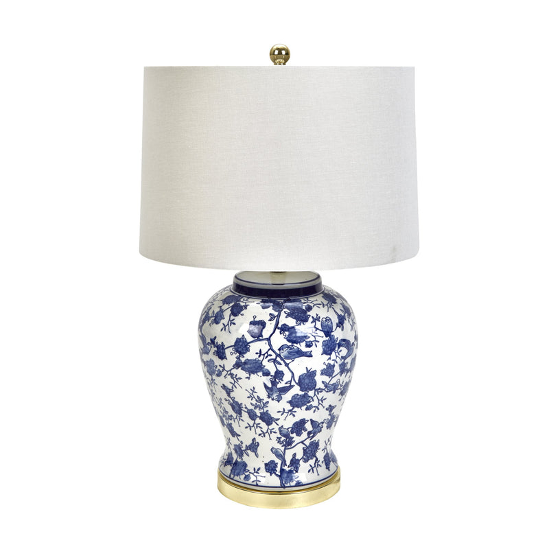Ceramic 28" Blue & White Jar Lamp