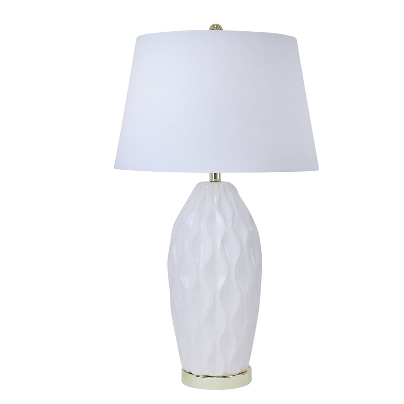 Ceramic 32" Ribbon Table Lamp,Cream