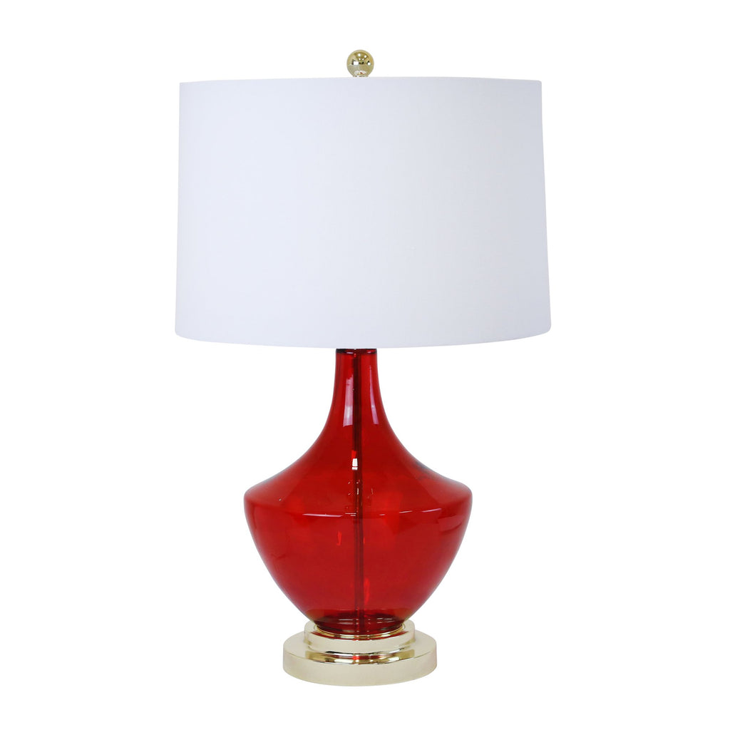 Glass Genie Table Lamp 28", Red