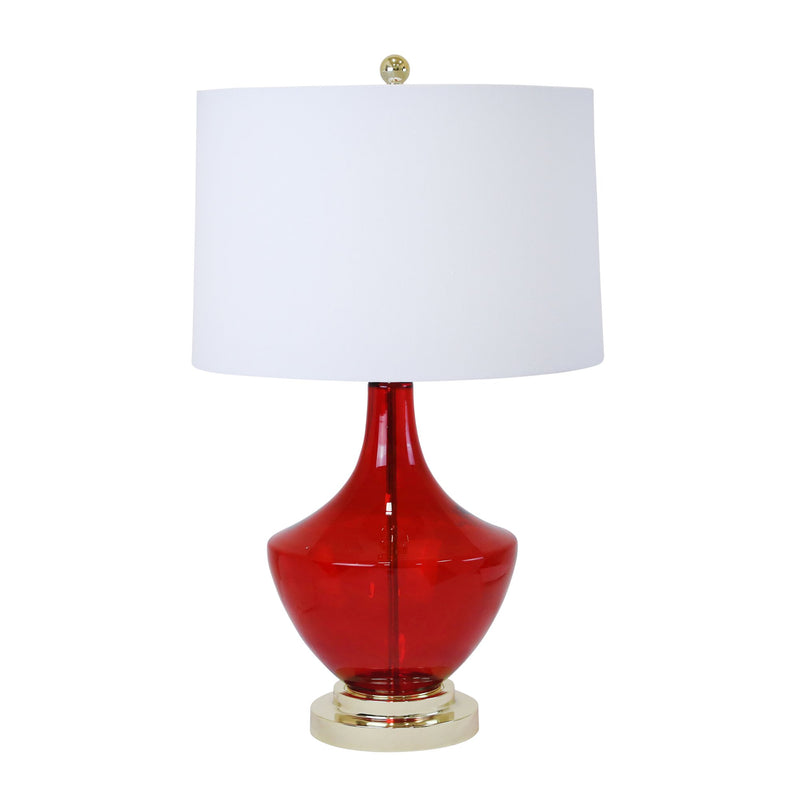 Glass Genie Table Lamp 28", Red