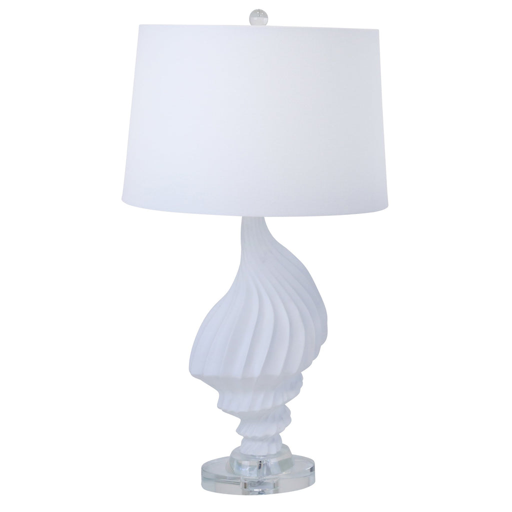 Resin Seashell Table Lamp 28",White