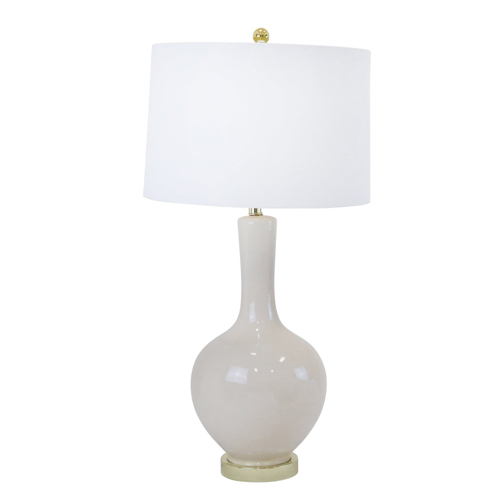 Ceramic Teardrop Table Lamp 32", Cream Pink